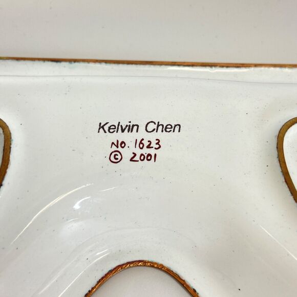 Kelvin Chen Enamel Copper Sunglasses Glasses Holder Dish Golf Tennis - Picture 4 of 6
